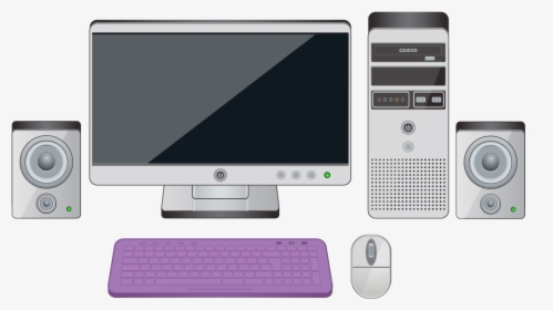 Parts Of A Desktop Computer With The Keyboard Highlighted - Personal Computer, HD Png Download, Free Download
