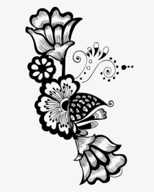 Hanuman Drawing Lineart - Free Floral Black & White, HD Png Download, Free Download