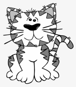 Cat Cartoon White Gray Clip Art - Cat Cartoon No Background, HD Png Download, Free Download