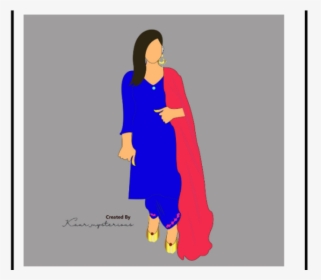 Punjabi Girl Illustration Illustration Graphics Vector - Cartoon, HD Png Download, Free Download