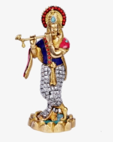 Krishna With Silver Stone Work Brass - Krishna Silver Png, Transparent Png, Free Download