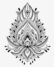 Tattoo Henna Stencil Template Mehndi Free Hd Image - Henna Tattoo Png, Transparent Png, Free Download
