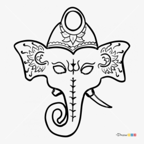 Ganesh Drawing Mask - Cartoon Face Mask Drawing, HD Png Download, Free Download