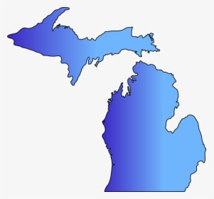 Michigan Map Blue Blend Svg Clip Arts - Michigan Map Clipart, HD Png Download, Free Download