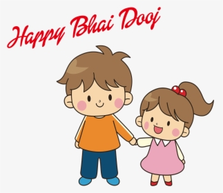 Happy Bhai Dooj Png Image File - Brothers And Sisters Cartoon, Transparent Png, Free Download