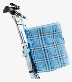 Folding Bicycle Vegetable Basket Carrier Blue Canvas - Plaid, HD Png Download, Free Download