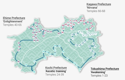 Japan Landing Map - Shikoku Pilgrimage Map, HD Png Download, Free Download