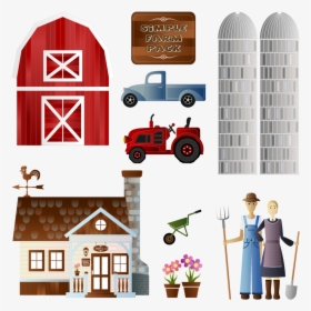 Home,cattle,goat - Farm House Clipart, HD Png Download, Free Download