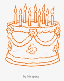 Happy Birthday Cake Transparent Clipart Free Downl - Happy Birthday Cake Drawing, HD Png Download, Free Download