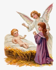 Jesus Born By Joeatta78 Plusp - Baby Jesus And Angels, HD Png Download, Free Download