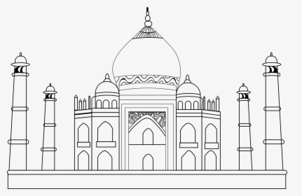 Taj Mahal Clipart Black And White, HD Png Download, Free Download