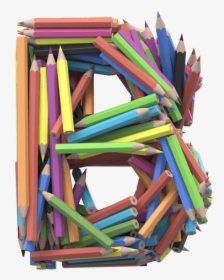 Colored Pencils Png - Letter B With Pencil Png, Transparent Png, Free Download