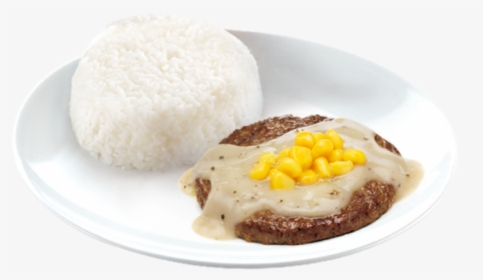 Rice Clipart Steamed Rice - Fried Burger Steak With Rice, HD Png Download, Free Download
