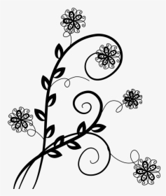 Transparent Simple Swirl Patterns Png - Transparent Black Flower Design, Png Download, Free Download