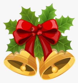 Transparent Bell Clipart - Christmas Bows With Bells, HD Png Download, Free Download