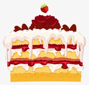 Strawberry Cake Clipart - Strawberry Shortcake Dessert Clipart, HD Png Download, Free Download