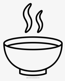 Soup Bowl Coloring Page - Bowl Of Soup Drawing, HD Png Download, Free Download