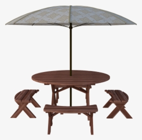 Picnic Table With Umbrella - Picnic Table, HD Png Download, Free Download