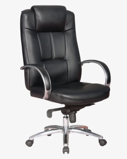 Black Leather Rolling Chair, HD Png Download, Free Download