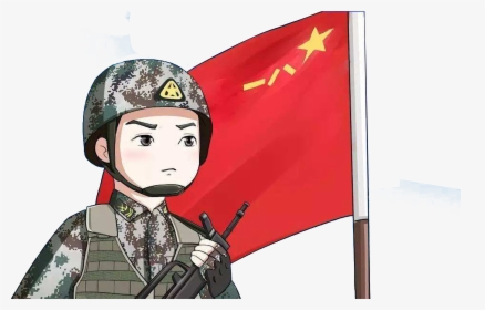 Cartoon Soldier Drawing Illustration - Dibujo De Soldado Con Bandera, HD Png Download, Free Download
