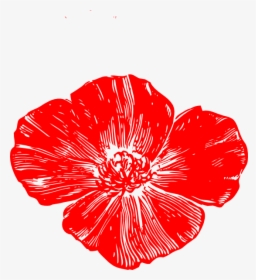 Red Poppy Svg Clip Arts - Peach Flower Clip Art, HD Png Download, Free Download