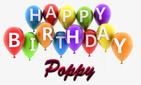 Poppy Happy Birthday Balloons Name Png - Happy Birthday Miller, Transparent Png, Free Download