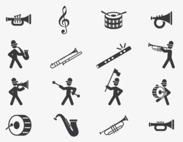 Marching Band Icons Vector - Silhouette Png Marching Band, Transparent Png, Free Download