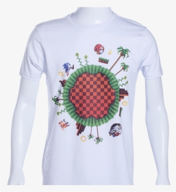 Camiseta Branca Sonic The Hedgehog™ Pixel World - Camiseta Do Sonic, HD Png Download, Free Download
