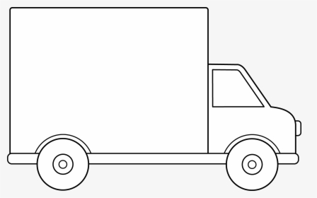 Delivery Truck Line Art - Box Truck Clip Art Black And White Free, HD Png Download, Free Download