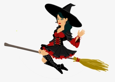 Bruja, Halloween, Sombrero, Traje, Feliz Halloween - Witch On A Broom, HD Png Download, Free Download
