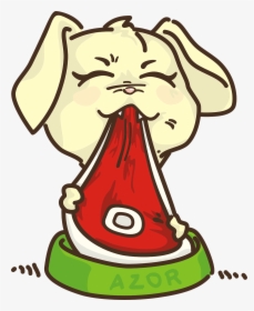 Dog Eating Meat Cartoon, HD Png Download, Free Download