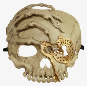 Gold Lock And Key Skull Mask - Skull, HD Png Download, Free Download