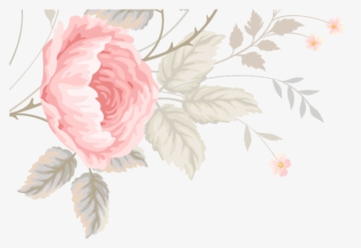 #flowers #vinesandleaves #leaves #nature #vintage #pink - Garden Roses, HD Png Download, Free Download