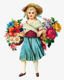 Free Flower Girl Vintage Clipart - Vino Flores De Callejo, HD Png Download, Free Download