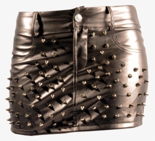 Leather Mini Skirt Spike Studs Transparent Background - Goth Buttons Png Transparent, Png Download, Free Download