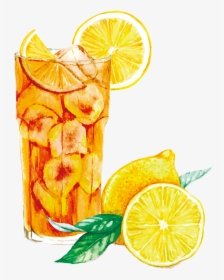 Transparent Juice Png - Ice Lemon Tea Drawing, Png Download, Free Download