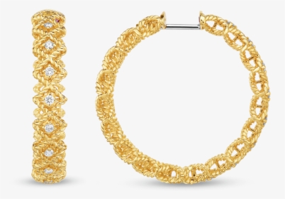 Roberto Coin Large Round Diamond Hoop Earring - Large Hoop Earring Transparent, HD Png Download, Free Download
