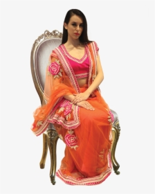 Clip Freeuse Stock Transparent Saree Orange, HD Png Download, Free Download