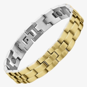 Stainless Steel Men"s Bracelet With Gold Plated Outer - Bracelet For Men Png, Transparent Png, Free Download