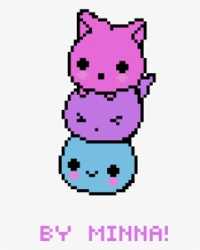 Kawaii Cat Blobs - Cute Pixel Art, HD Png Download, Free Download