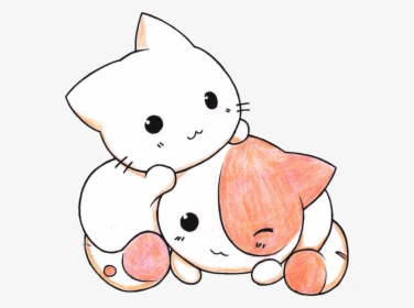 Cat, Kawaii, And Pink Image - Kawaii Cute Kitten Drawing, HD Png Download, Free Download
