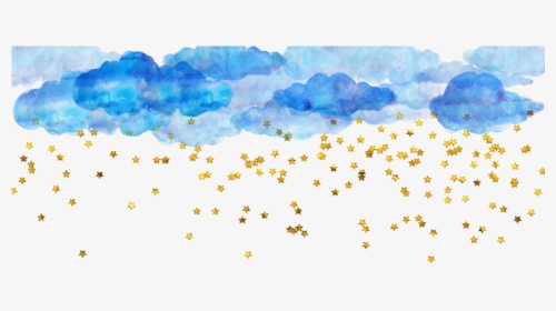 #overlay #blue #clouds #stars #gold #ftestickers - Creative Arts, HD Png Download, Free Download