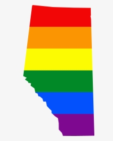 Lgbt Flag Map Of Alberta - Map Outline Of Alberta Canada, HD Png Download, Free Download