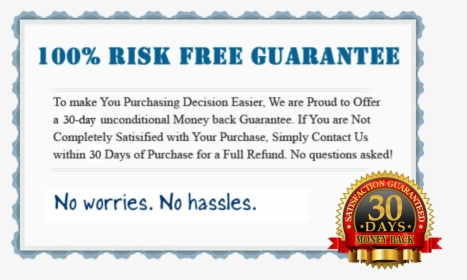30 Day Money Back Guarantee Png - Money Back Guarantee Text, Transparent Png, Free Download