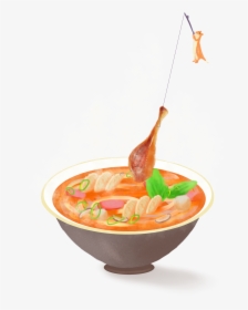 Cartoon Hand Drawn Food Face Png And Psd - Hot And Sour Soup Cartoon, Transparent Png, Free Download