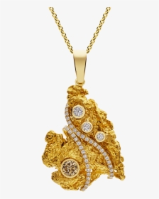 Photo Of Champagne Diamond Nugget Pendant - Heart Necklace Gold Diamonds, HD Png Download, Free Download