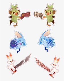 Scorbunny With Cloud’s Buster Sword, Sobble With Link’s - Cartoon, HD Png Download, Free Download