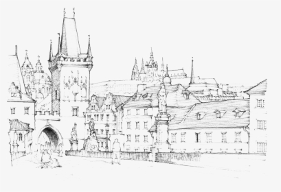 Bridge Drawing Sketch - Desenho De Castelos Medievais, HD Png Download, Free Download