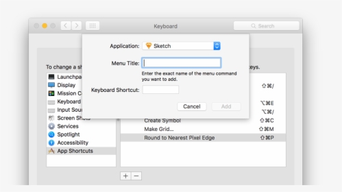 Create Custom Sketch Keyboard Shortcut - Sketch Show Rulers Shortcut, HD Png Download, Free Download
