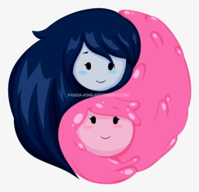 Princess Bubblegum Marceline The Vampire Queen Chewing - Panda Yin And Yang, HD Png Download, Free Download